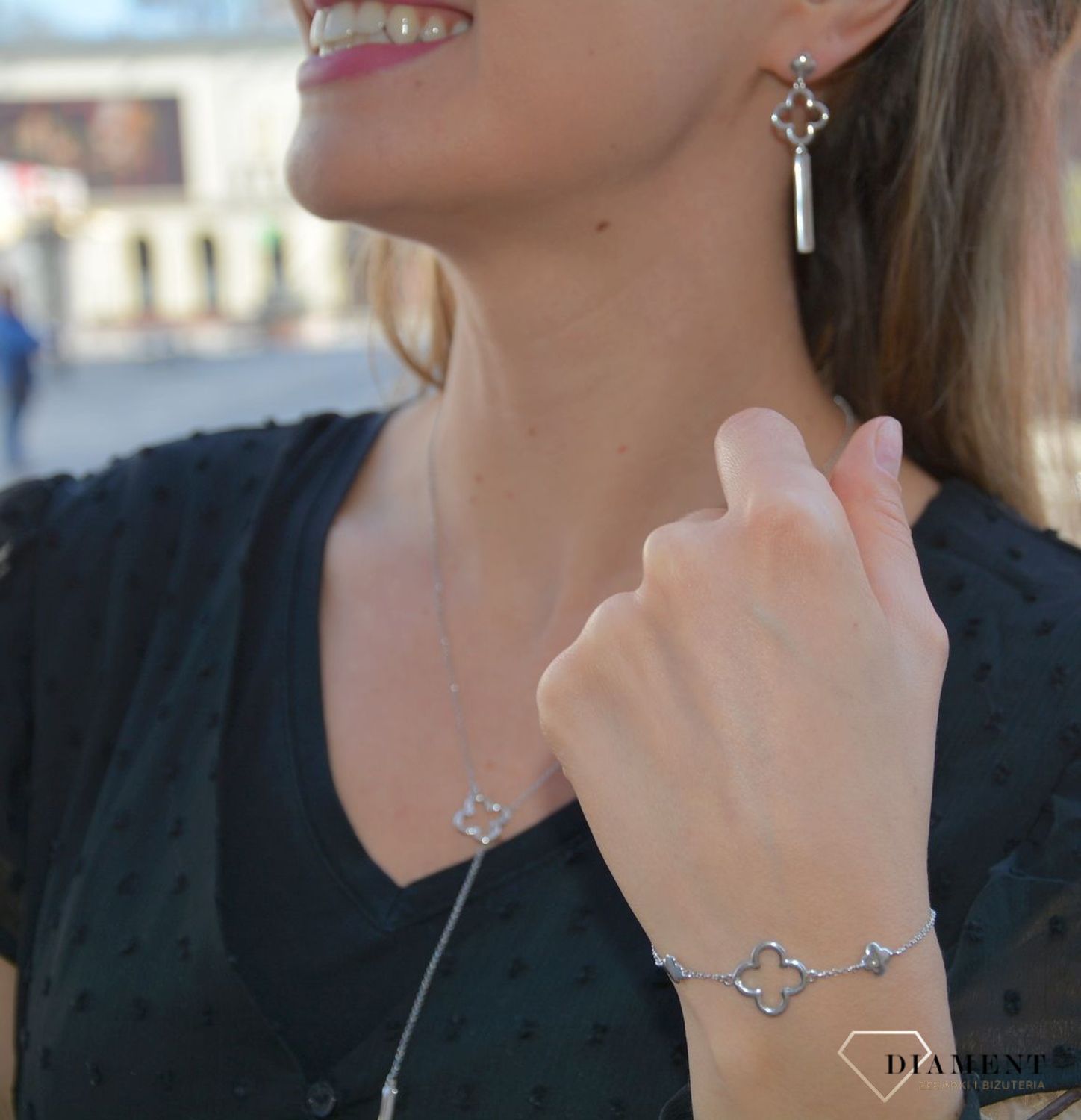 Bransoleta srebrna z koniczynką DZB379MRCR z kolekcji Marocco.jpg